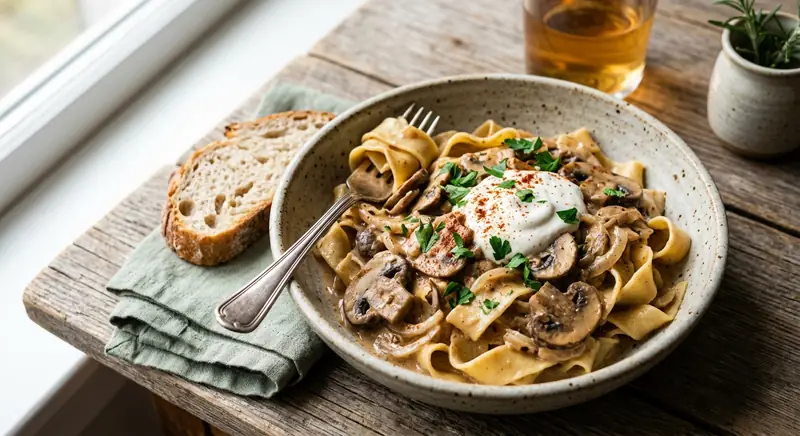 Hamis Stroganoff tésztával